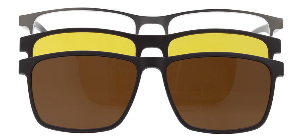 CARETTA CRTTA 7727-C.02 Clipon,Optik Genç Erkek Köşeli Yarım Çerçeveli Metal - 1