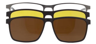 CARETTA CRTTA 7727-C.02 Clipon,Optik Genç Erkek Köşeli Yarım Çerçeveli Metal 