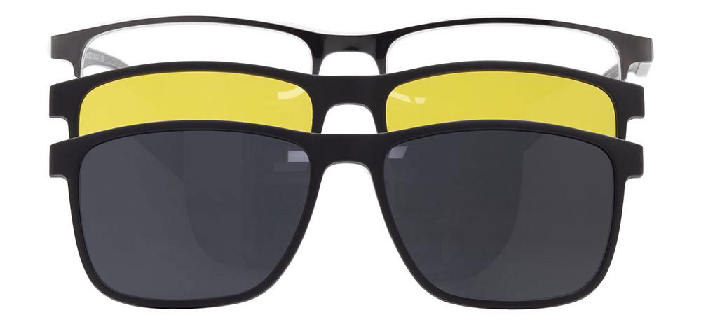 CARETTA CRTTA 7727-C.03 Clipon,Optik Genç Erkek Köşeli Yarım Çerçeveli Metal - 1