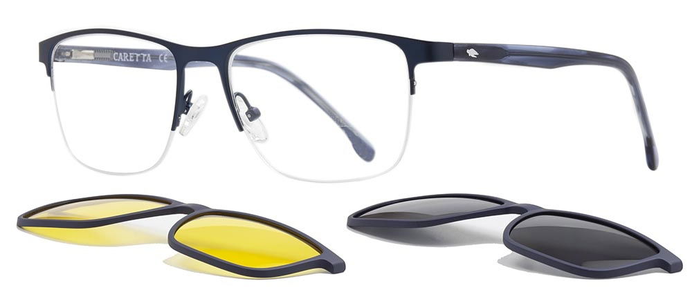 CARETTA CRTTA 7727-C.04 Clipon, Optik Genç Erkek Köşeli Yarım Çerçeveli Metal - 2