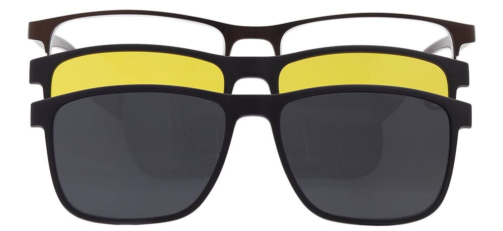 CARETTA CRTTA 7727-C.05 Clipon, Optik Genç Erkek Köşeli Yarım Çerçeveli Metal - 1