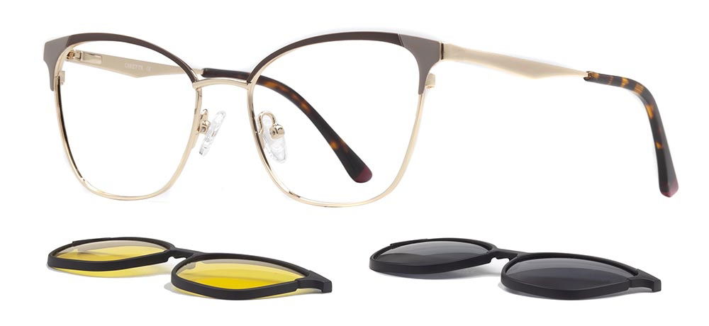 CARETTA CRTTA 7729-C.04 Clipon, Optik Genç Kadın Çekik Çerçeveli Metal - 2