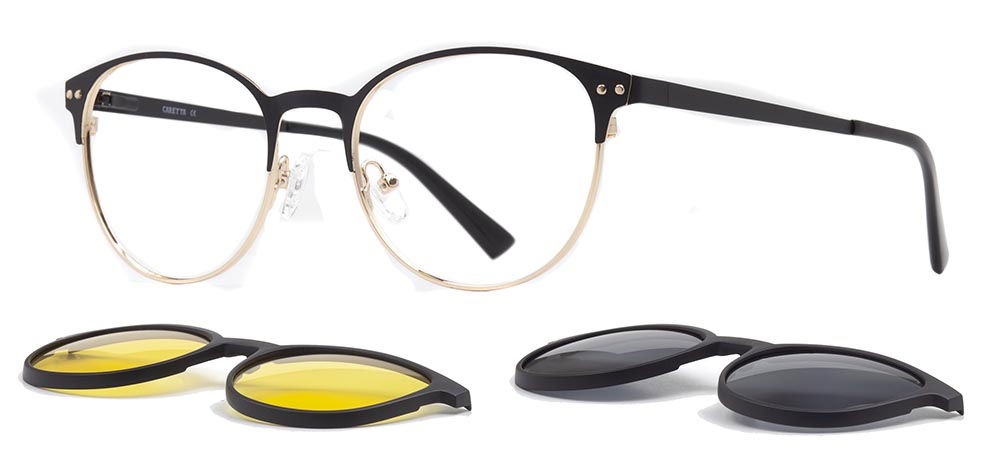 CARETTA CRTTA 7732-C.01 Clipon, Optik Genç Erkek,Kadın,Unisex Oval Çerçeveli Metal - 2