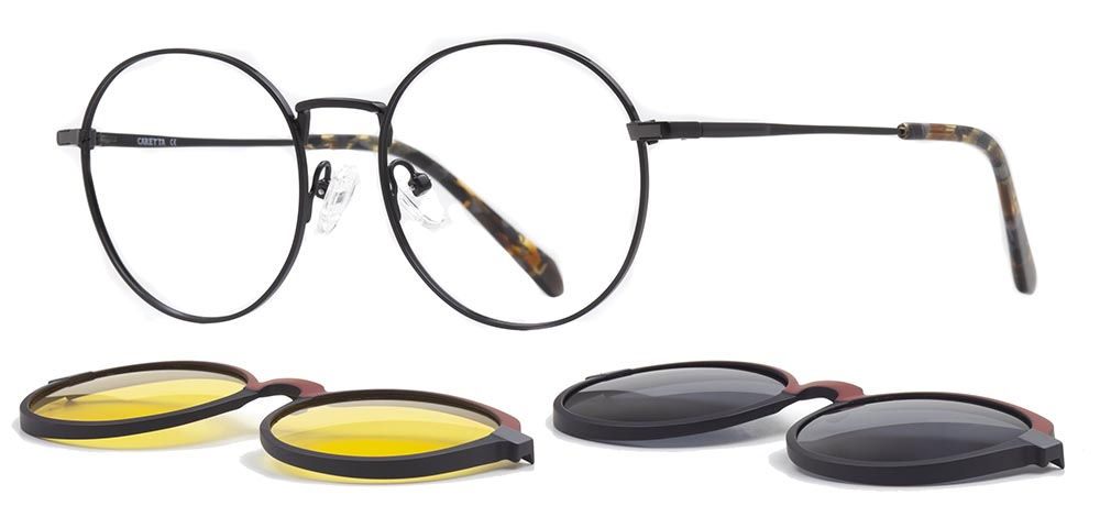 CARETTA CRTTA 7734-C.01 Clipon, Optik Genç Erkek,Kadın,Unisex Yuvarlak Çerçeveli Metal - 2