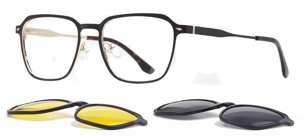 CARETTA CRTTA 7736-C.01 Clipon, Optik Genç Erkek,Kadın,Unisex Köşeli Çerçeveli Metal - 2