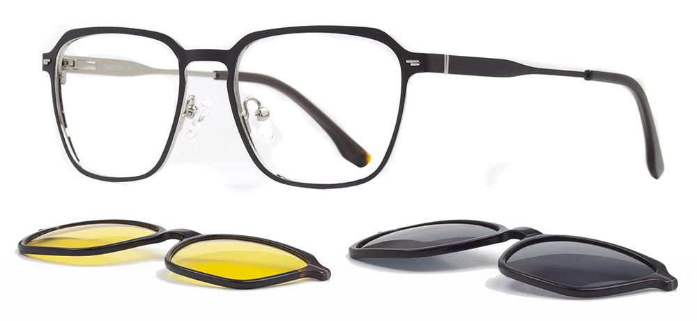 CARETTA CRTTA 7736-C.02 Clipon, Optik Genç Erkek,Kadın,Unisex Köşeli Çerçeveli Metal - 2