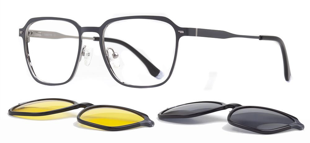 CARETTA CRTTA 7736-C.04 Clipon, Optik Genç Erkek,Kadın,Unisex Köşeli Çerçeveli Metal - 2