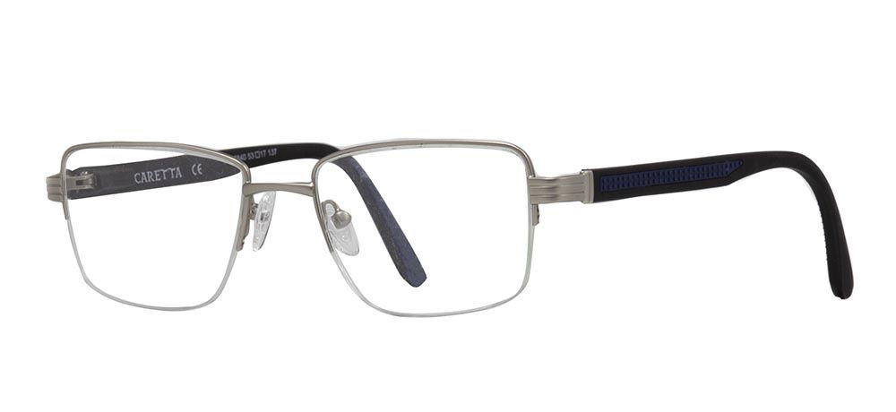 CARETTA CRTTA 7840-C.M01 Optik Genç,Yetişkin Erkek Köşeli Yarım Çerçeveli Metal - 2
