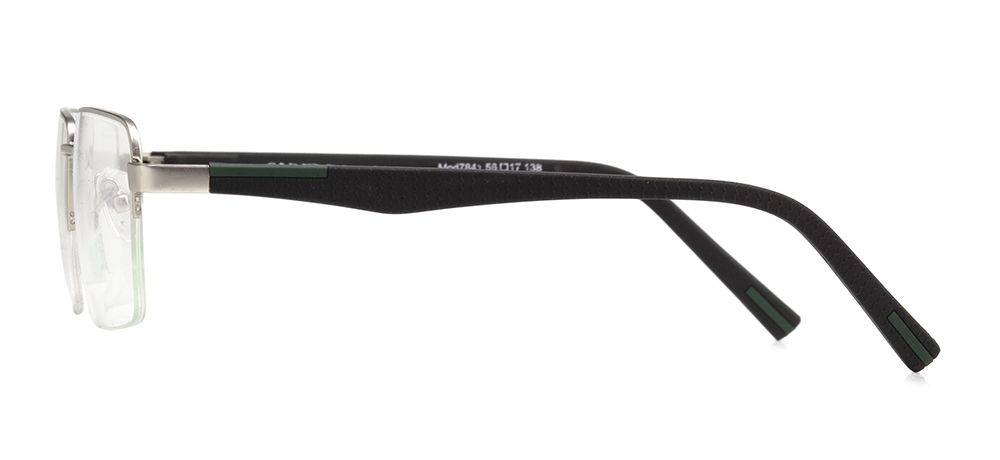 CARETTA CRTTA 7841-C.M01 Optik Genç,Yetişkin Erkek Köşeli Yarım Çerçeveli Metal - 3