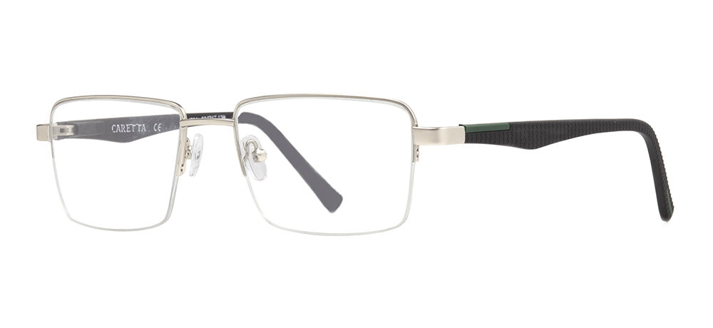 CARETTA CRTTA 7841-C.M01 Optik Genç,Yetişkin Erkek Köşeli Yarım Çerçeveli Metal - 2