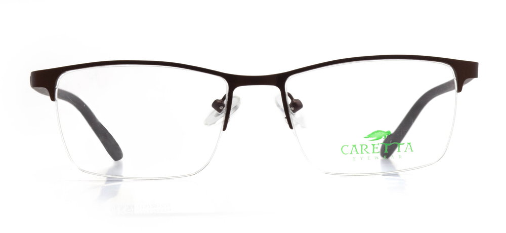 CARETTA CRTTA 7852-C.M119 Optik Genç,Yetişkin Erkek Köşeli Yarım Çerçeveli Metal - 1