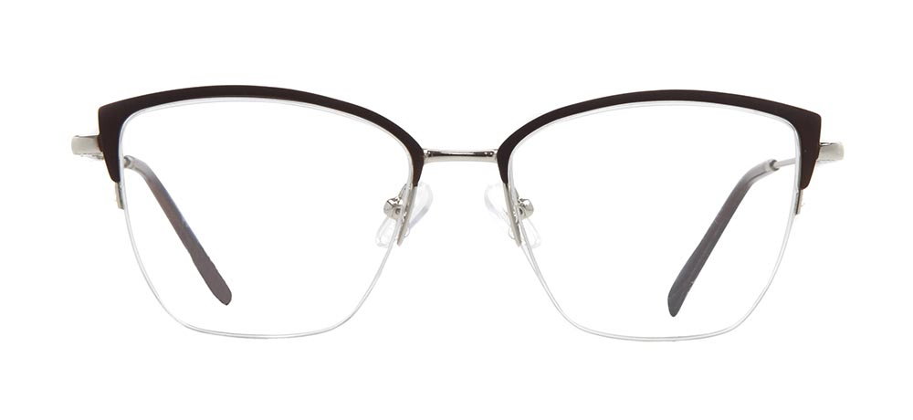 CARETTA CRTTA 7876-C.0401 Optik Genç Kadın Geometrik Yarım Çerçeveli Metal - 1