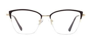 CARETTA CRTTA 7876-C.0406 Optik Genç Kadın Geometrik Yarım Çerçeveli Metal - CARETTA