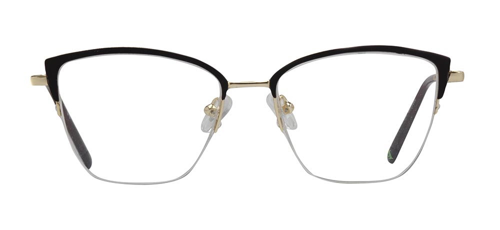 CARETTA CRTTA 7876-C.0603 Optik Genç Kadın Geometrik Yarım Çerçeveli Metal - 1