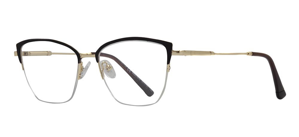 CARETTA CRTTA 7876-C.0603 Optik Genç Kadın Geometrik Yarım Çerçeveli Metal - 2