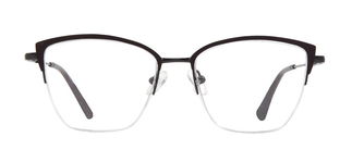 CARETTA CRTTA 7876-C.1506 Optik Genç Kadın Geometrik Yarım Çerçeveli Metal 