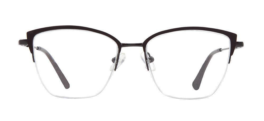 CARETTA CRTTA 7876-C.1506 Optik Genç Kadın Geometrik Yarım Çerçeveli Metal - 1