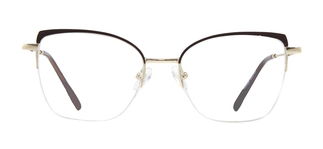 CARETTA CRTTA 7877-C.0403 Optik Genç Kadın Geometrik Yarım Çerçeveli Metal - CARETTA