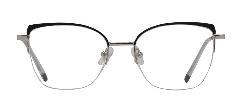 CARETTA CRTTA 7877-C.0601 Optik Genç Kadın Geometrik Yarım Çerçeveli Metal - 1