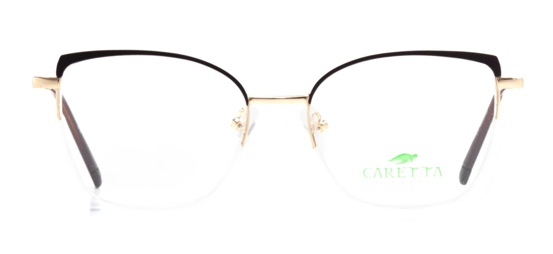 CARETTA CRTTA 7877-C.0603 Optik Genç Kadın Geometrik Yarım Çerçeveli Metal - 1