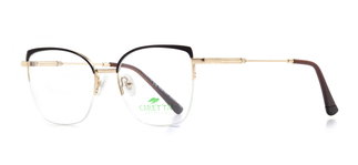 CARETTA CRTTA 7877-C.0603 Optik Genç Kadın Geometrik Yarım Çerçeveli Metal - CARETTA (1)