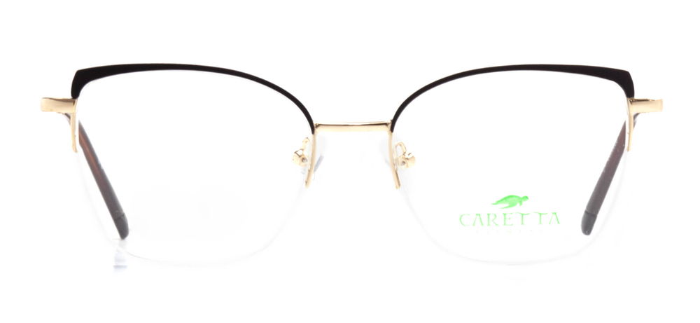 CARETTA CRTTA 7877-C.M0603 Optik Genç Kadın Geometrik Yarım Çerçeveli Metal - 1