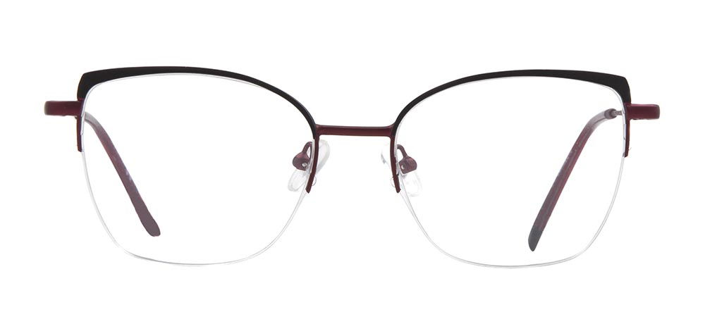 CARETTA CRTTA 7877-C.M0615 Optik Genç Kadın Geometrik Yarım Çerçeveli Metal - 1