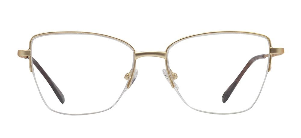 CARETTA CRTTA 7879-C.M03 Optik Genç Kadın Köşeli Yarım Çerçeveli Metal - 1