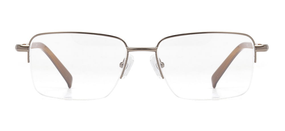 CARETTA CRTTA MTL 7553-C.01 Optik Genç,Yetişkin Erkek Köşeli Yarım Çerçeveli Metal - 1