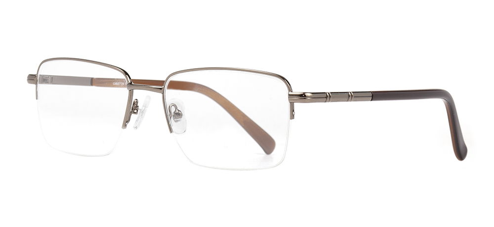 CARETTA CRTTA MTL 7553-C.01 Optik Genç,Yetişkin Erkek Köşeli Yarım Çerçeveli Metal - 2