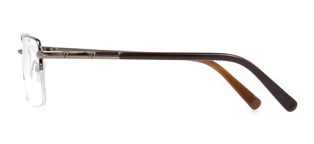 CARETTA CRTTA MTL 7553-C.01 Optik Genç,Yetişkin Erkek Köşeli Yarım Çerçeveli Metal - 3