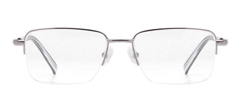 CARETTA CRTTA MTL 7553-C.02 Optik Genç,Yetişkin Erkek Köşeli Yarım Çerçeveli Metal - 1