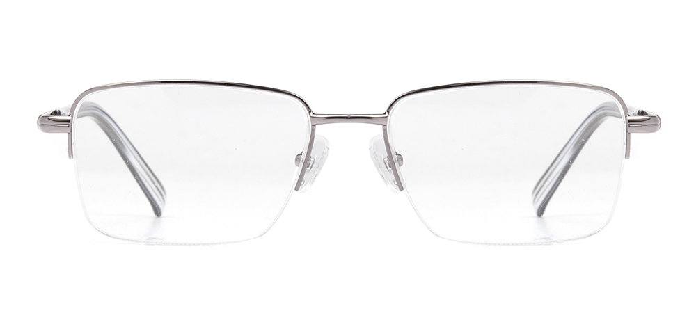 CARETTA CRTTA MTL 7553-C.02 Optik Genç,Yetişkin Erkek Köşeli Yarım Çerçeveli Metal - 1
