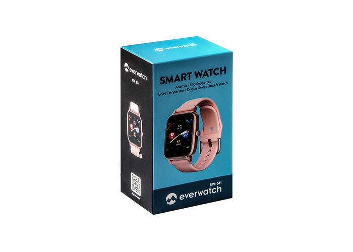 Everest Ever Watch EW-511 Android/IOS Smart Watch Vücut Isı Göstergeli Pembe Akıllı Saat - 5