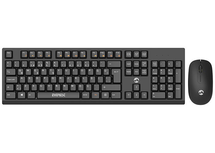 Everest KM-2510 Siyah Kablosuz Q Multimedia Klavye + Mouse Set - 1