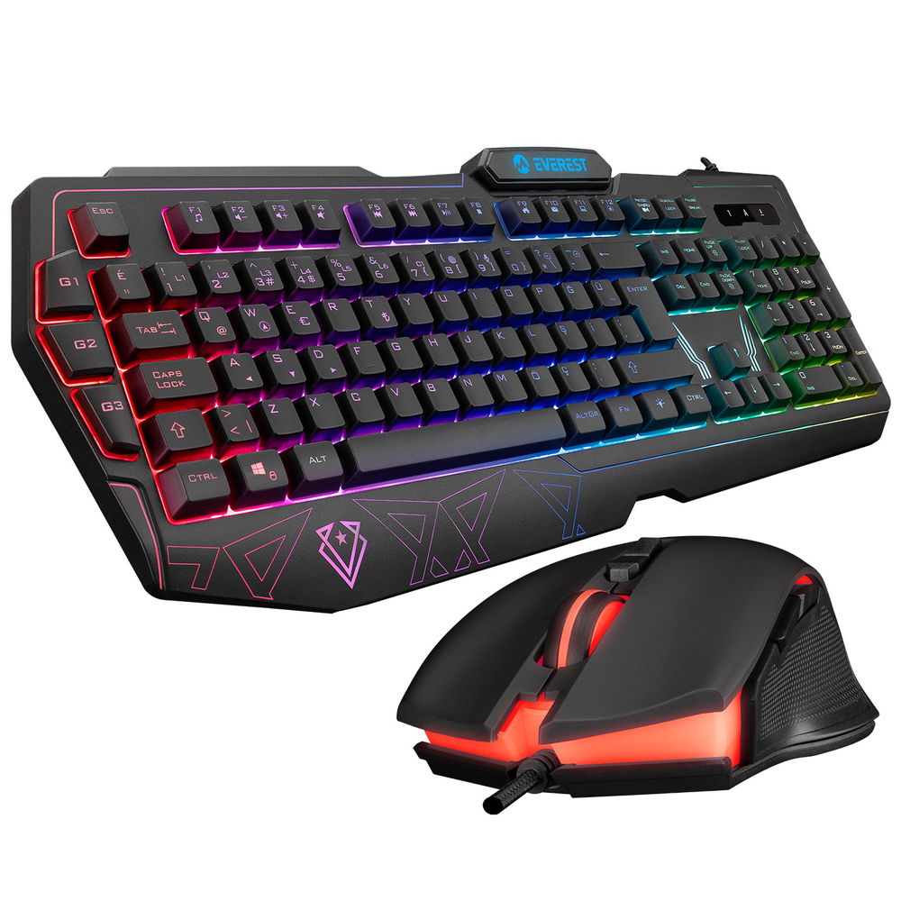 Everest KM-6168 FORMULA COMBO Usb 3 Makro Tuşlu RGB Aydınlatmalı Q Gaming Oyuncu Klavye Mouse Set - 1