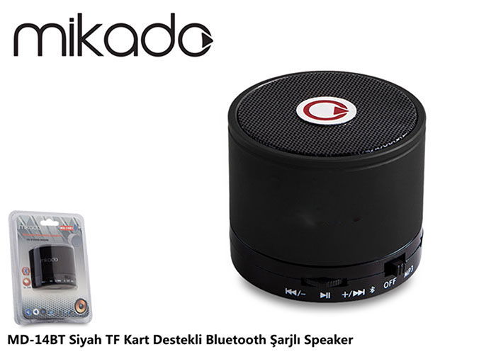Mikado MD-14BT Siyah TF Kart Destekli Bluetooth Şarjlı Speaker Hoparlör - 5