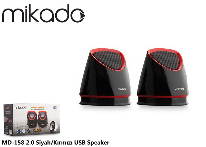 Mikado MD-158 2.0 Siyah/Kırmızı USB Speaker Hoparlör - 3