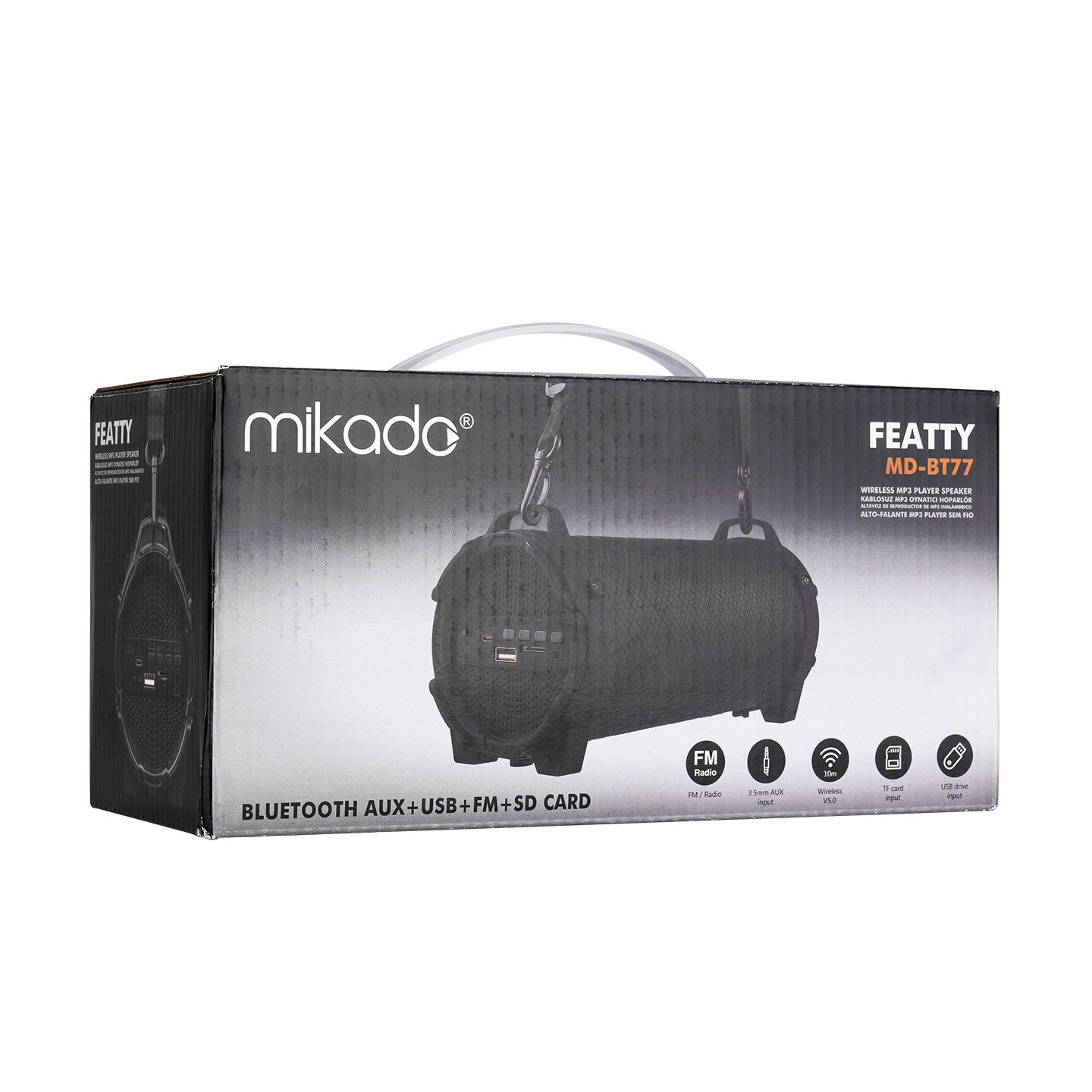 Mikado MD-BT77 Siyah MP3 Oynatıcı Aux+Usb+FM+BT+TF Kartlı Speaker Hoparlör - 5