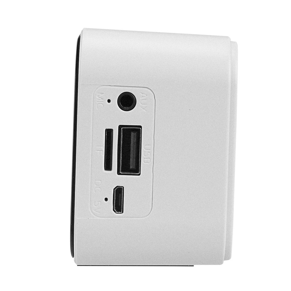 Mikado MD-W5 500mAh 5W Beyaz Bluetooth-TF Cart - Usb Alarmlı Saat Speaker - 3