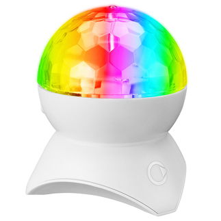 Mikado MD-X740 Beyaz Şarjlı BT-TF Cart-USB Tavan Led Işıklı Disko Topu Speaker Hoparlör - Mikado