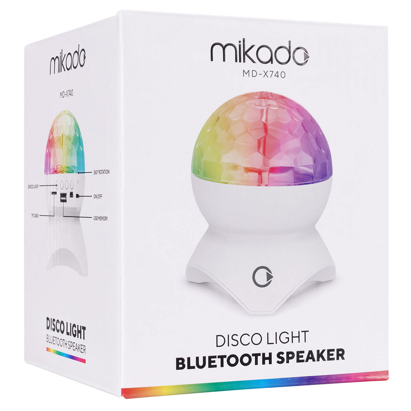 Mikado MD-X740 Beyaz Şarjlı BT-TF Cart-USB Tavan Led Işıklı Disko Topu Speaker Hoparlör - 5