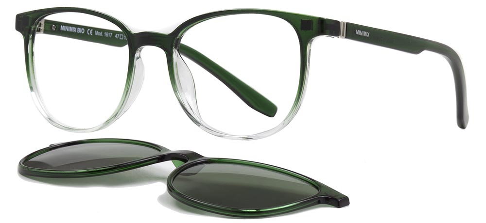 MINIMIX MNMX 1617-C.06 Clipon,Optik Çocuk Erkek,Kadın,Unisex Oval Çerçeveli Greenline BIO - 2