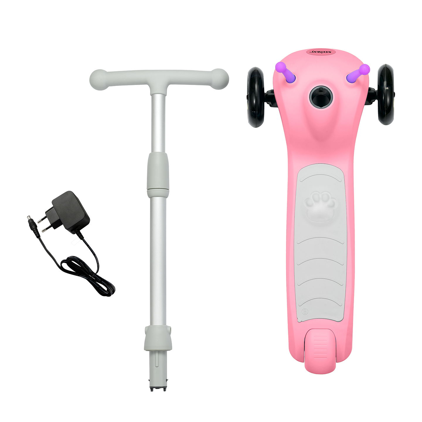 Naviway NS-05 Pembe 6km/h 100w LG Bataryalı Taşınabilir Elektrikli Çocuk Scooter - 5