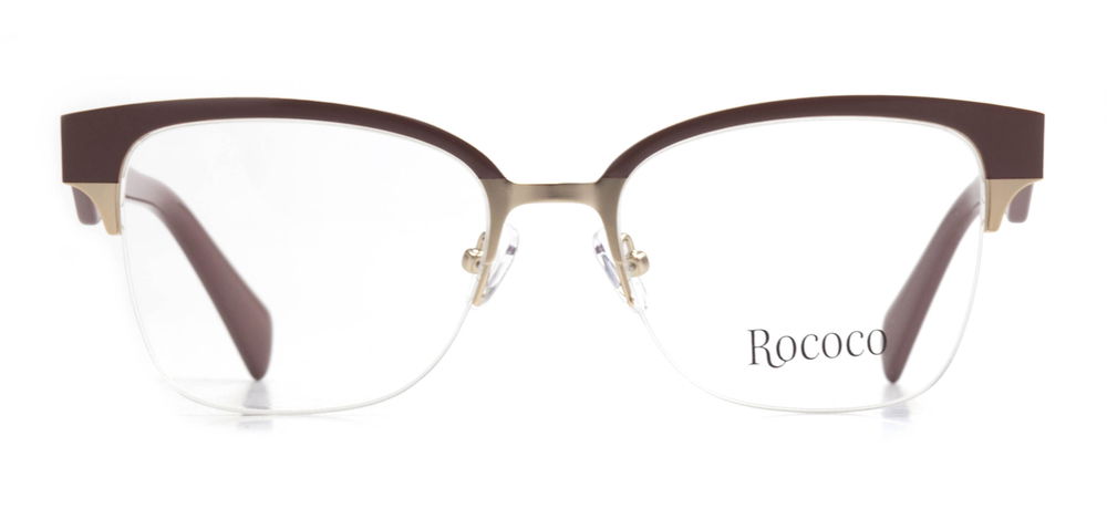 ROCOCO ROC 8101-C.03 Optik Genç Kadın Geometrik Yarım Çerçeveli Metal - 1