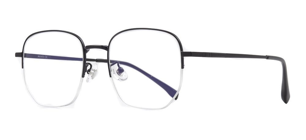 ROCOCO ROC 8555-C.02 Optik Genç Erkek,Kadın,Unisex Köşeli Yarım Çerçeveli Titanyum - 2