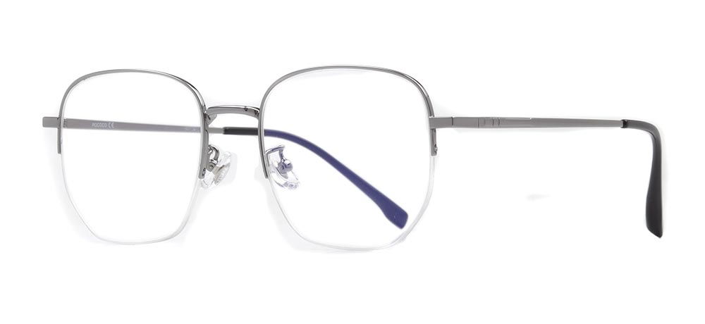 ROCOCO ROC 8555-C.07 Optik Genç Erkek,Kadın,Unisex Köşeli Yarım Çerçeveli Titanyum - 2