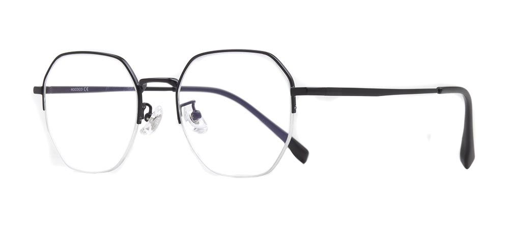 ROCOCO ROC 8558-C.02 Optik Genç Erkek,Kadın,Unisex Geometrik Yarım Çerçeveli Titanyum - 2