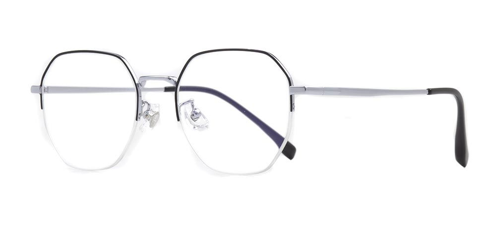 ROCOCO ROC 8558-C.04 Optik Genç Erkek,Kadın,Unisex Geometrik Yarım Çerçeveli Titanyum - 2