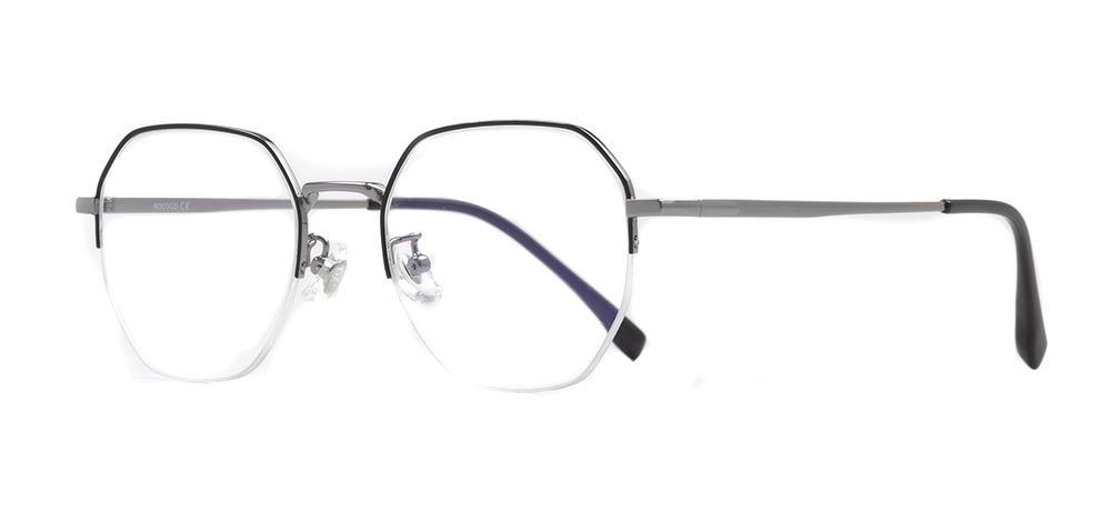 ROCOCO ROC 8558-C.07 Optik Genç Erkek,Kadın,Unisex Geometrik Yarım Çerçeveli Titanyum - 2